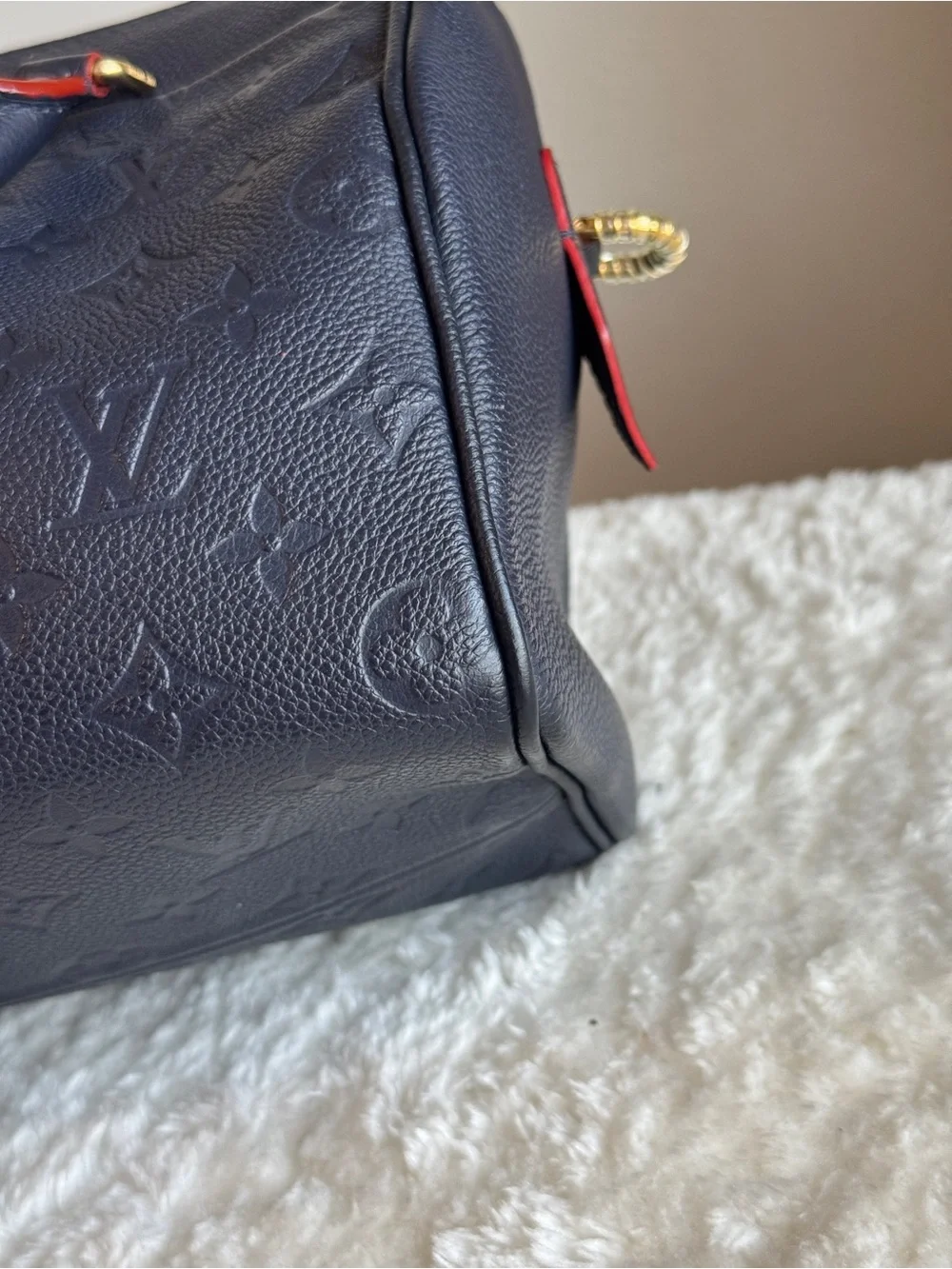 Louis Vuitton Speedy 25 Empreinte Navy Bleu  Crossbody Satchel